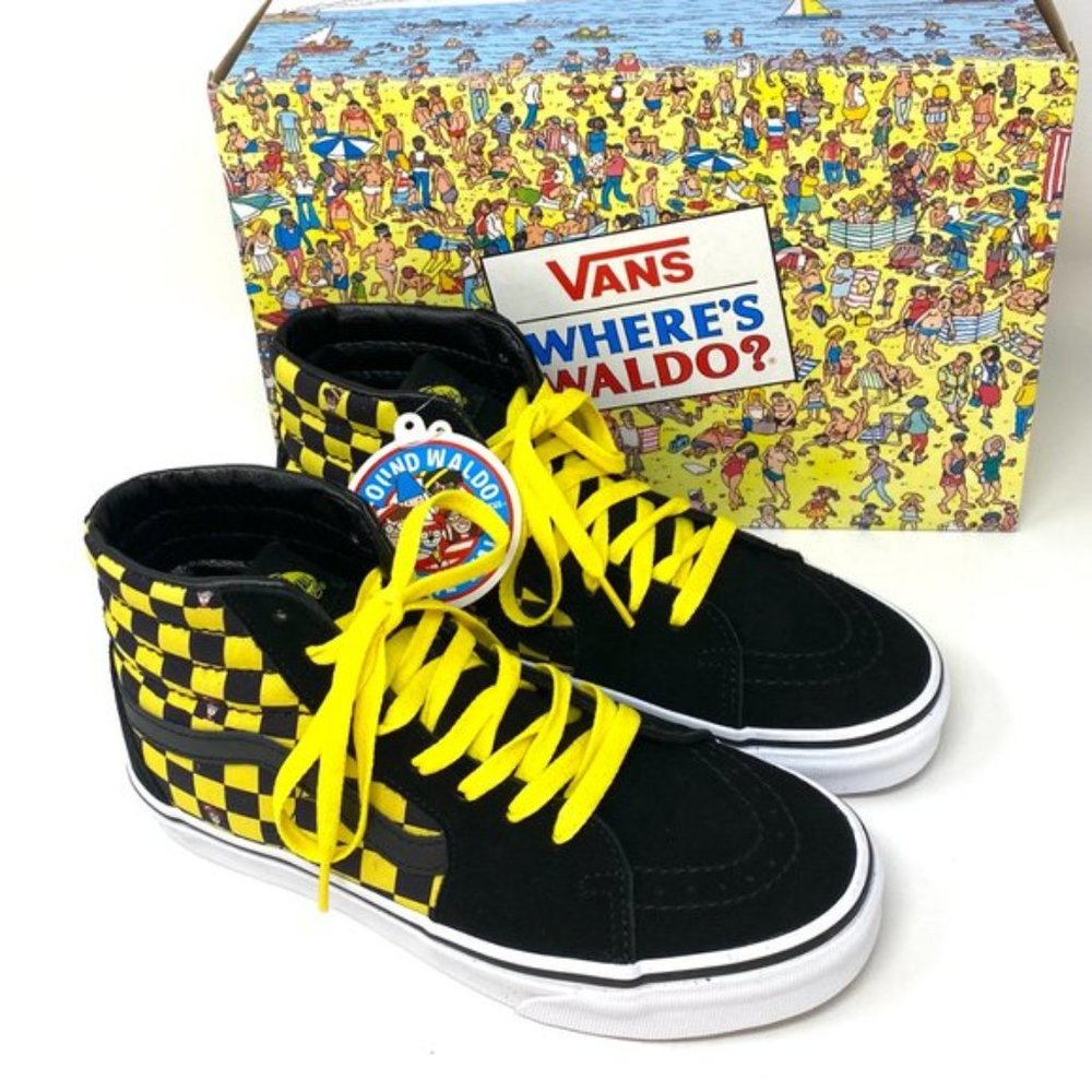 💖MEGA SALE💖VANS x Where’s Waldo Sk8-Hi Checker Black Suede Women's VN0A32QG4UE - Picture 6 of 8